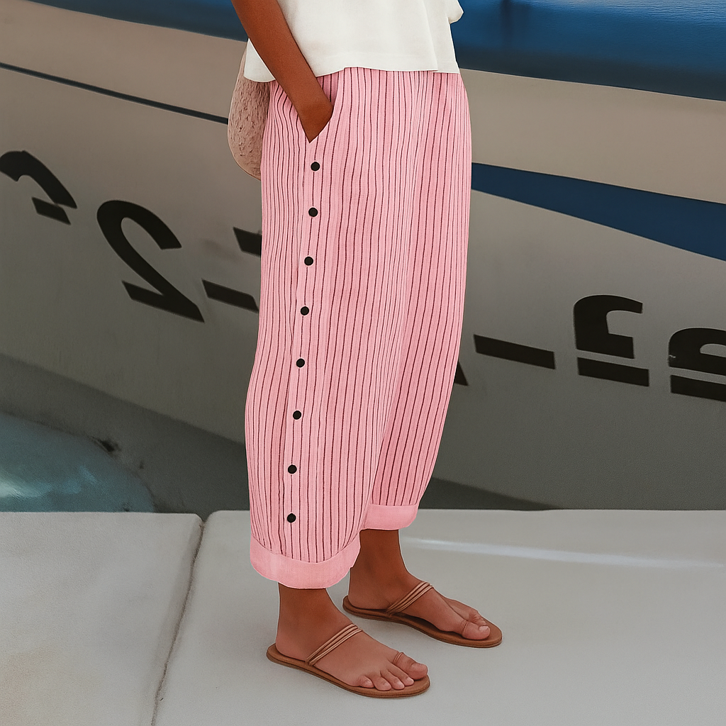 Sandrine | Striped Cotton Trousers
